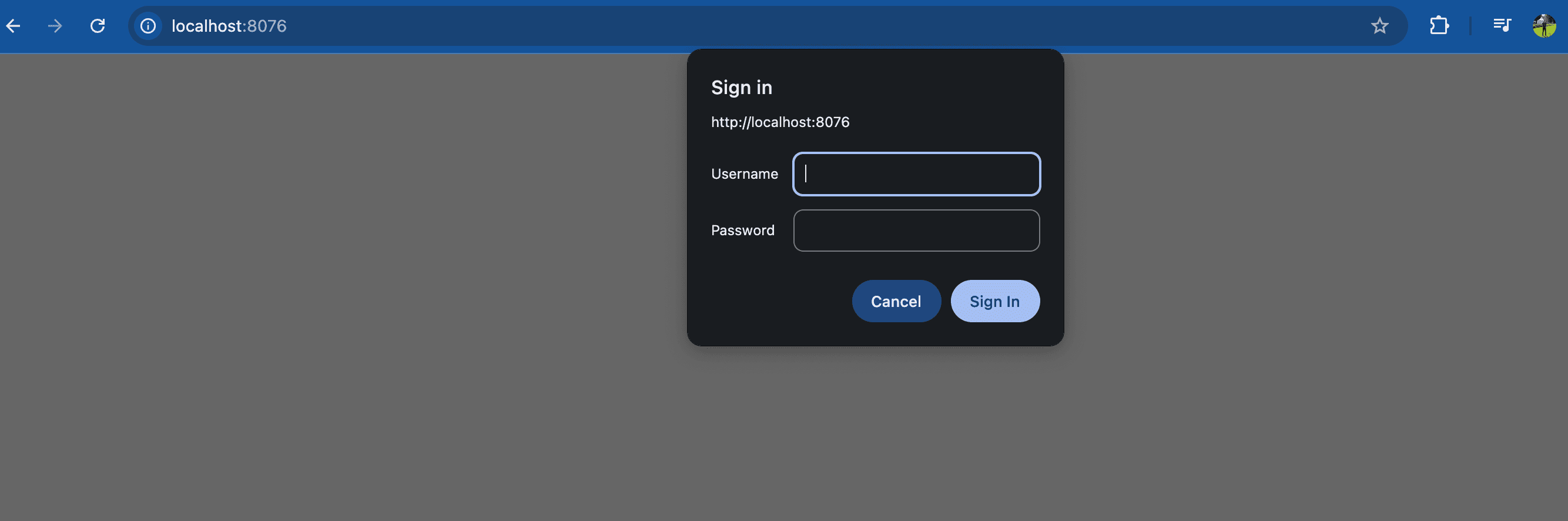 basic-auth username and password prompt